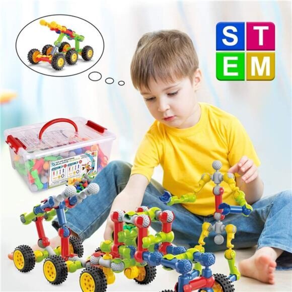 Kids 125 Pieces Building Blocks Educational Stem Building Toys for Boys Girls - Picture 4 of 6